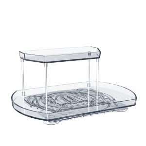 QY-1050-2 2-Tier Clear Lazy Susan Turntable Organizer
