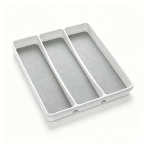 QY-1102 Non-Skid Silverware Drawer Organizer Tray, 3 Sections,