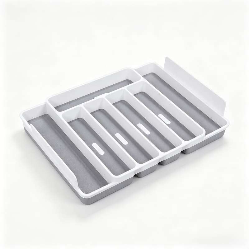 QY-1105 Expandable Cutlery Drawer Organizer Tray, 7 Sections,