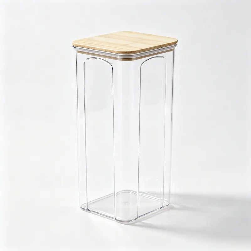 QY-1618-2 650ML Sealed Jar with Bamboo Lid