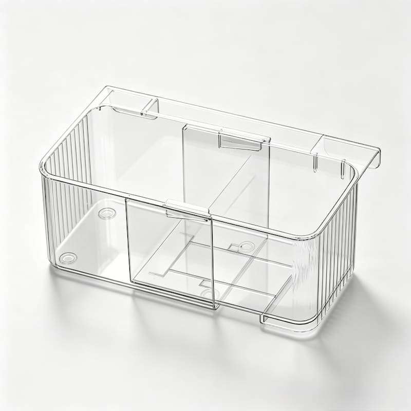 QY-1810-1 Transparent Retractable Kitchen Storage Rack