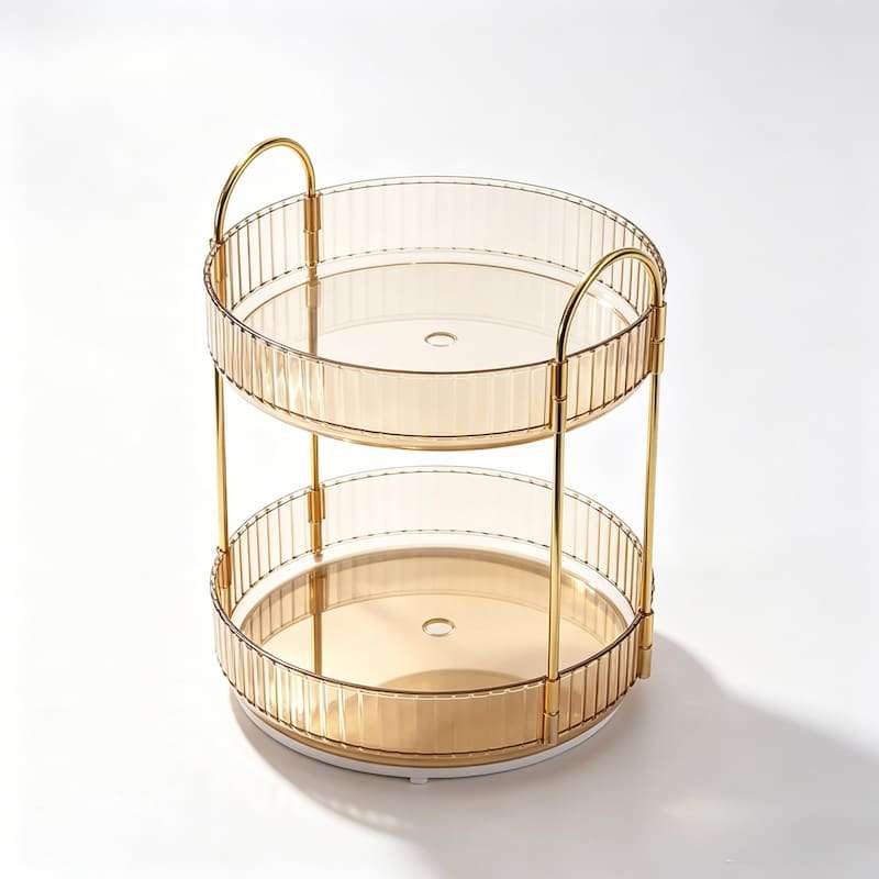 QY-1825-1 2-Tier Rotary Cosmetic Storage Box