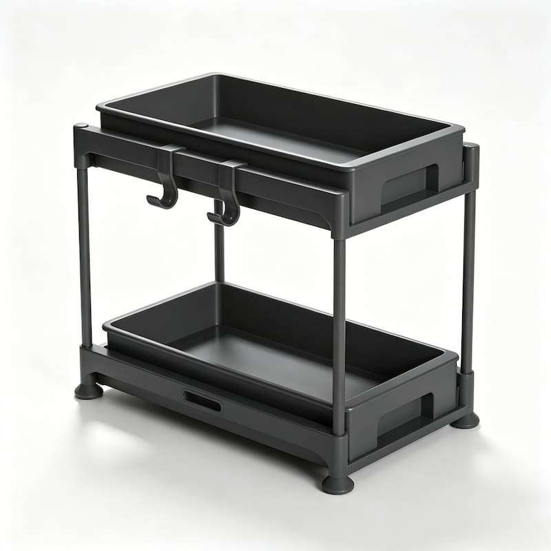 QY-1840-2 Double Pull-Out Under Sink Storage Rack