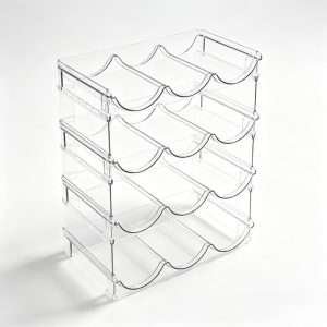 QY-1886-3 3-Tier Transparent Water Bottle Storage Rack