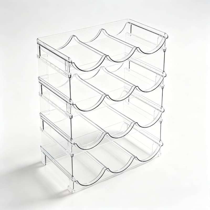 QY-1886-3 3-Tier Transparent Water Bottle Storage Rack