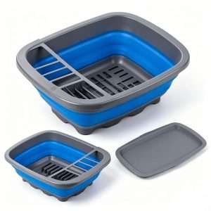QY-2130 Foldable Dish Drying Rack with Drainer Board