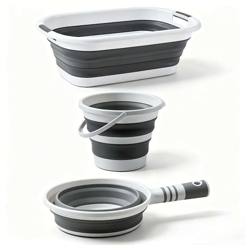 QY-2150 Folding Pot + Bucket + Laundry Basket Set (10L+24L)