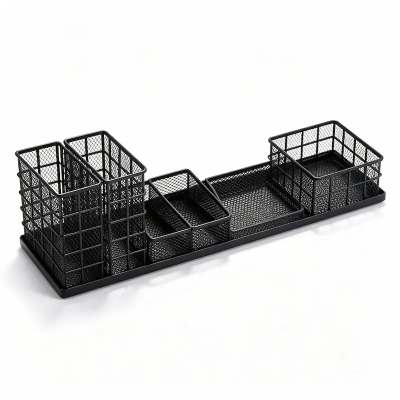 QY-2805 7-Piece Iron Pen Holder Storage Set