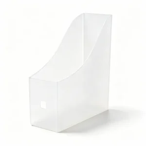 QY-2813 2-Slot White Plastic Magazine File Holder