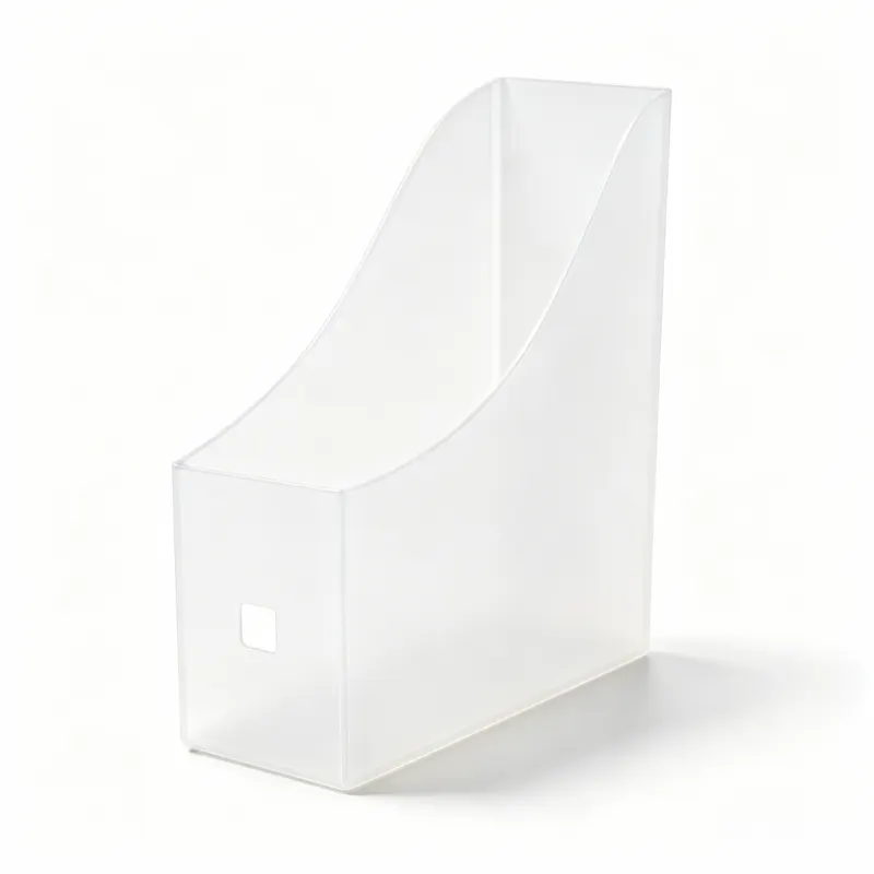 QY-2813 2-Slot White Plastic Magazine File Holder