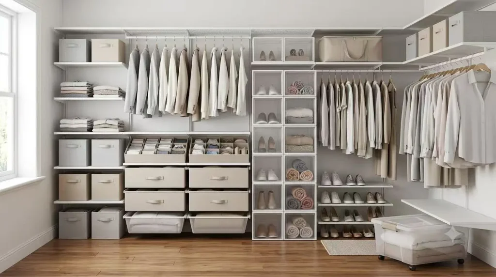 Closet organizer manufacturer modular storage system display